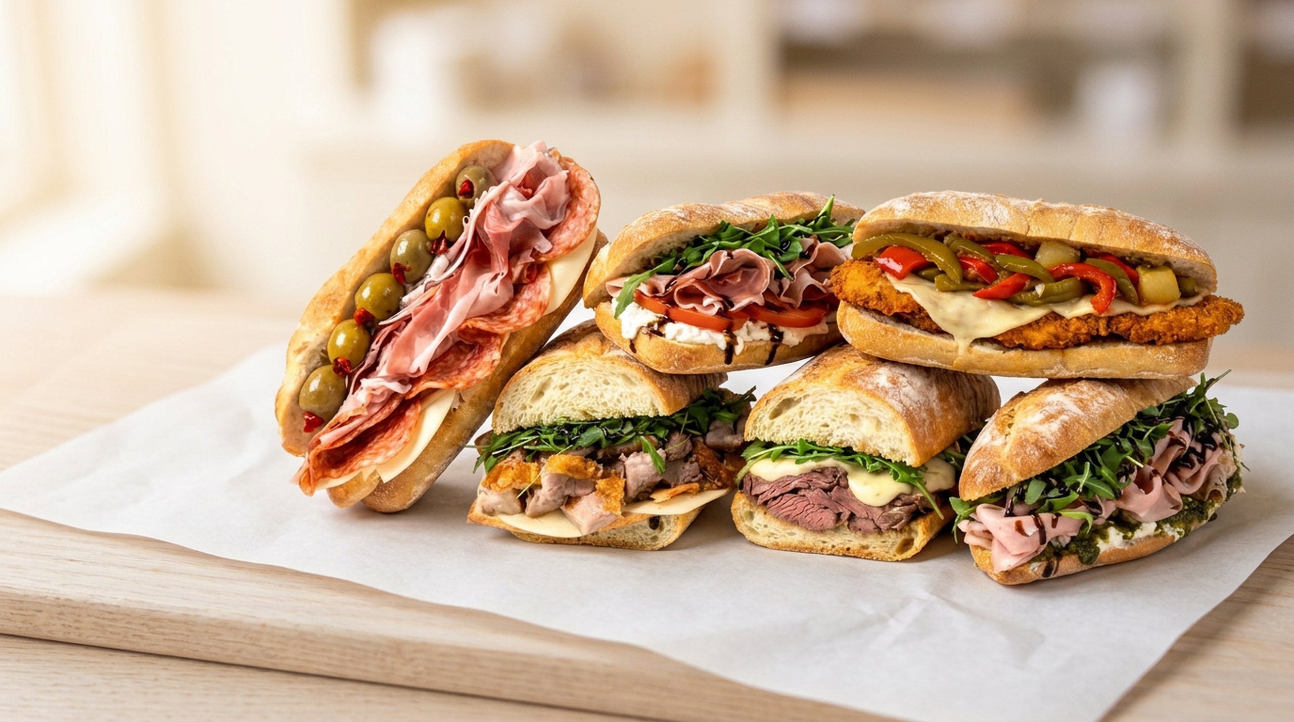 Ten paninis, off the press